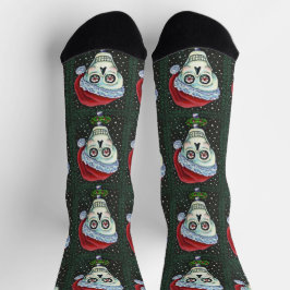 CALCETINES CABEZA MUERTA SANTA SKULL, NAVIDADES SKELETON HUMO