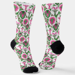 Calcetines Cabras hipster de color rosa caliente y verde limó