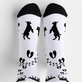 Calcetines Cabras y dibujos de pezuñas bailando