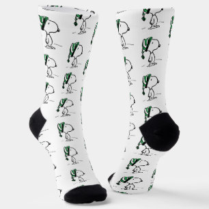 Calcetines Cacahuetes Gorra de nieve verde de Snoopy