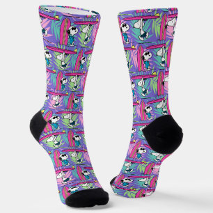 Calcetines Cacahuetes   Patrón Snoopy Purple Surf