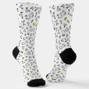 Calcetines Cacahuetes   Snoopy & Woodstock Patrón de flores B