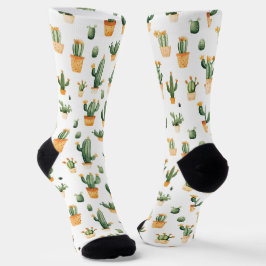 Calcetines Cactus pulido en blanco