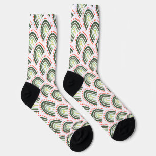 Calcetines Cactus Rainbow Naranja Green Modern Desert Fun