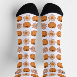Calcetines Calabaza Caída Retro Nombre Naranja Mujeres Calcet