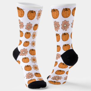 Calcetines Calabaza Caída Retro Nombre Naranja Mujeres Calcet