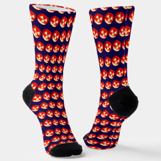 Calcetines Calabaza de Jack O Lantern - Fondo Azul Marino