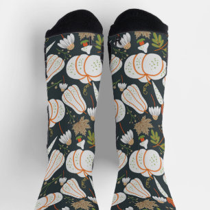 Calcetines Calabaza sin soldadura patrón floral de la guerra