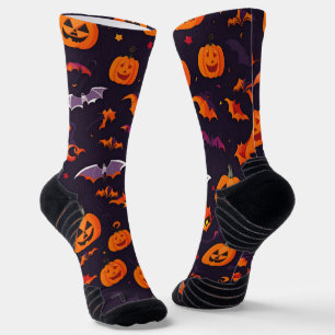 Calcetines Calabazas Y Bats Cubiertos