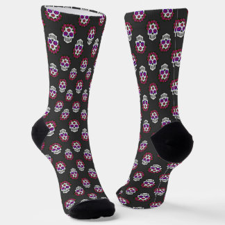 Calcetines Calavera con Rosas Halloween Día de Muertos