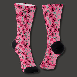 Calcetines Calavera de Cereza Retro Groovy Femenino