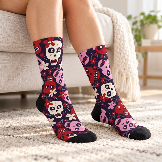 Calcetines Calavera de Halloween (Subido por el creador)
