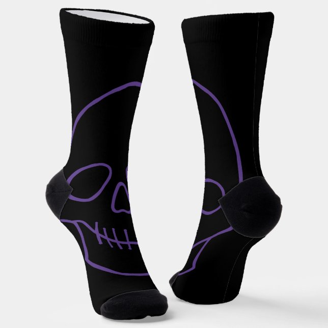 Calcetines Calavera en morado y negro (Angular)