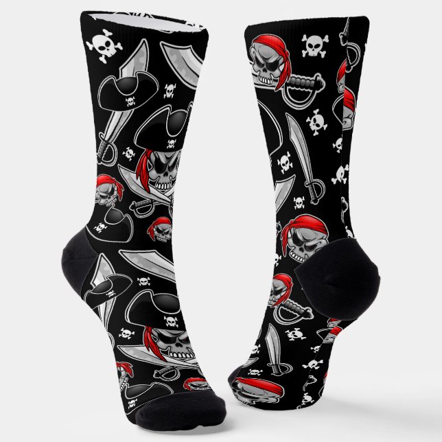 Calcetines Calavera pirata con sabers cruzados (Angular)