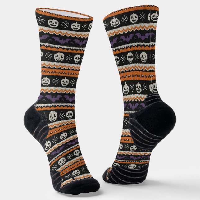 Calcetines Calavera y murciélagos de Halloween, de estilo lis (Angular)