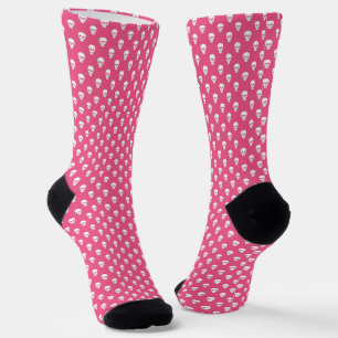 Calcetines Calaveras de Punto Polka en rosa