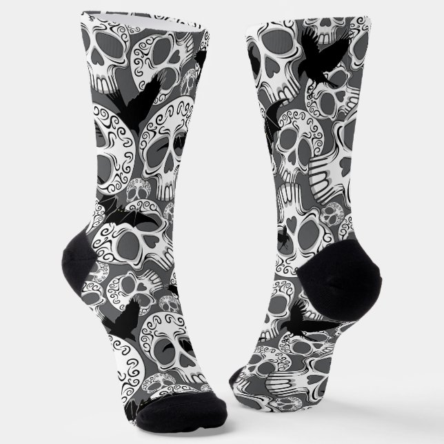 Calcetines Calaveras decorativas de Halloween (Angular)