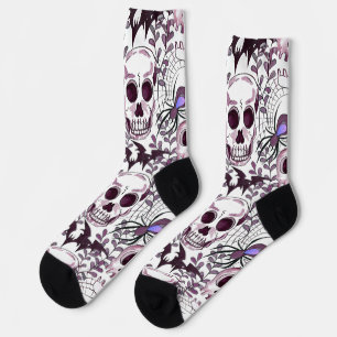 Calcetines Calaveras moradas, murciélagos y ordenación