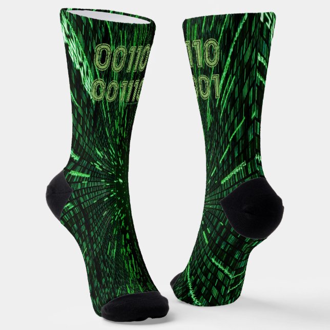 Calcetines Cálculo verde vibrante del código binario 69 de Sl (Angular)