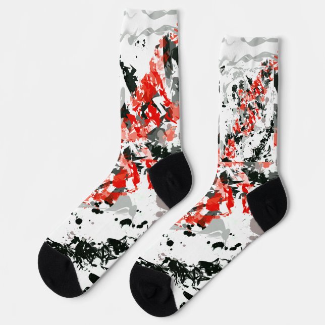Calcetines Calzado negro y rojo (Izquierda)