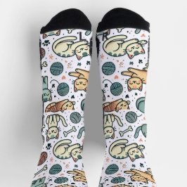 Calcetines Calzoncillos de patrón de gato - Diseño felino ado