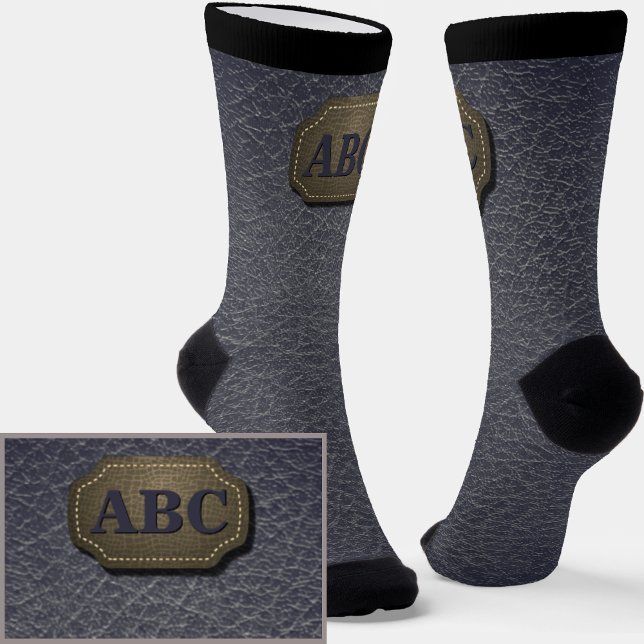 Calcetines Cambiar Iniciales, Cuero De Cuero Con Insignia De  (Subido por el creador)