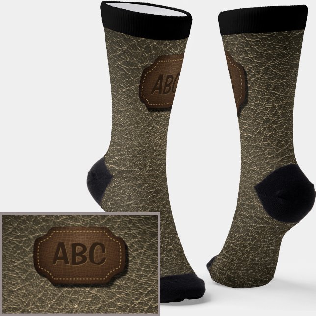 Calcetines Cambiar las iniciales, Cuero de cuero con insignia (Subido por el creador)