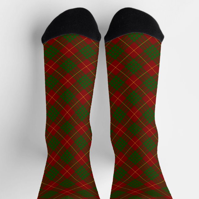 Calcetines Cameron tartán rojo verde a cuadros (Arriba)