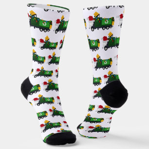 Calcetines Camión de basura reciclaje de Navidad