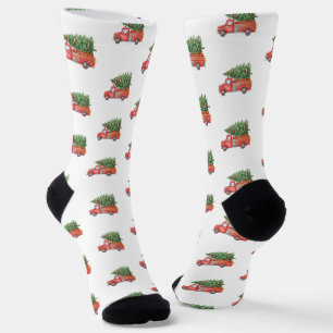 Calcetines Camión de bomberos moderno de Navidad