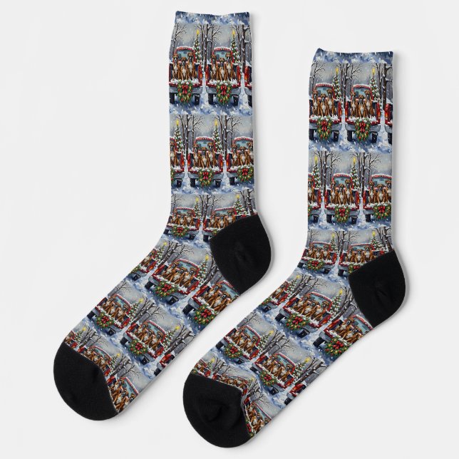 Calcetines Camión Rojo de Navidad de Boxer Fiesta (Izquierda)