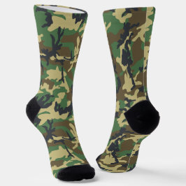 Calcetines Camping de patrón de camuflaje de la Marina Verde