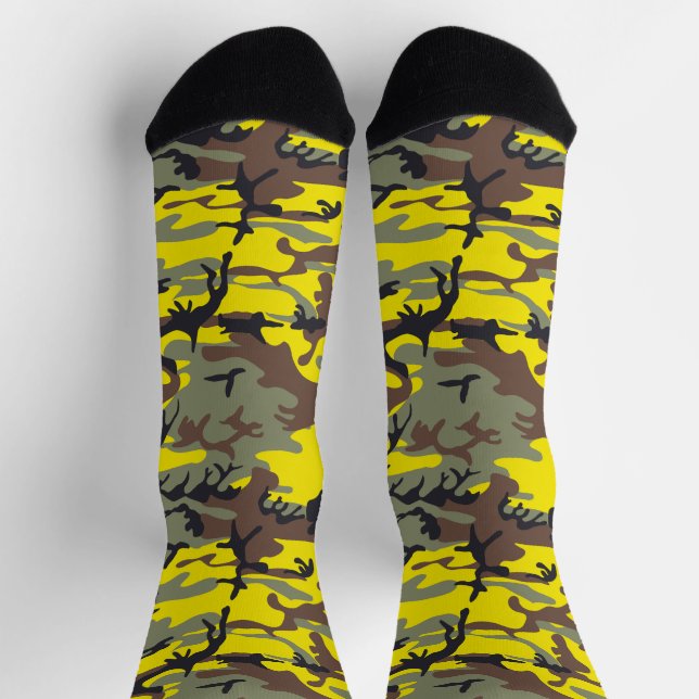 Calcetines Camuflaje Amarillo y Marrón, Militar, Ejército (Arriba)