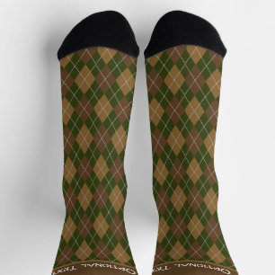Calcetines Camuflaje Argyle Hunter Green / Brown - Texto prop