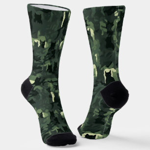 Calcetines Camuflaje de gato verde oscuro