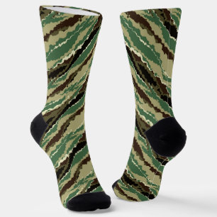 Calcetines camuflaje khakki camuflaje a rayas tendencia elega