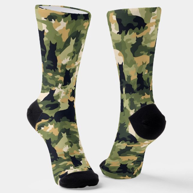 Calcetines Camuflaje militar de gatos (Angular)
