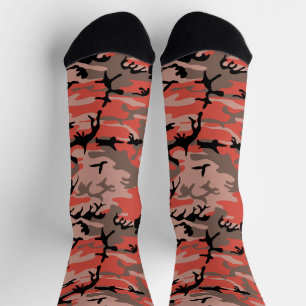 Calcetines Camuflaje rojo y marrón, militar, ejército