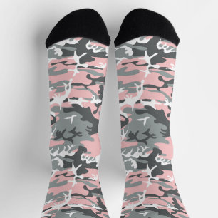 Calcetines Camuflaje rosa y gris, ejército, ejército