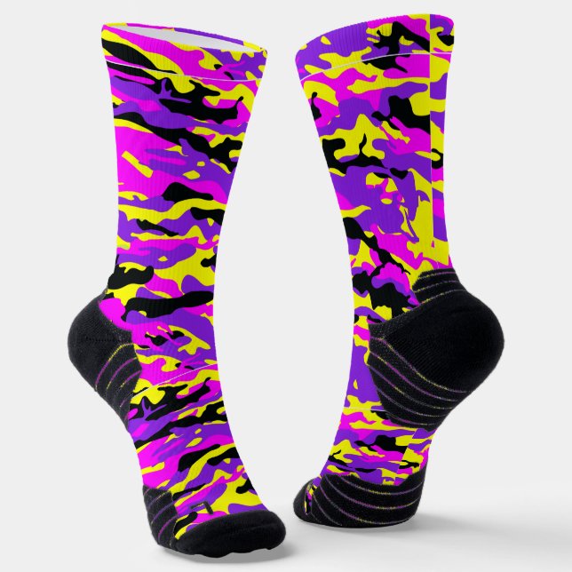 Calcetines Camuflaje salvaje morado (Angular)