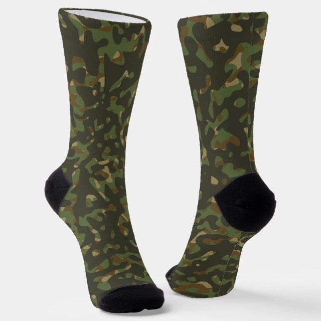 Calcetines Camuflaje Verde Marrón Beige Caqui de Combate  (Angular)