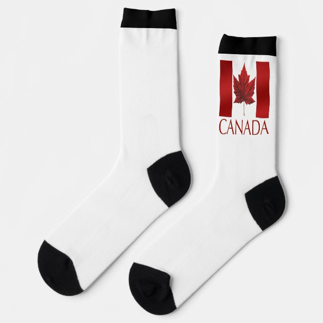 Calcetines Canada Flag Socks Canada Souvenir Socks Customize (Izquierda)