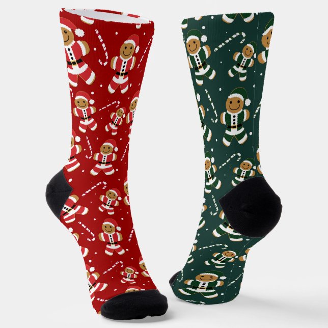 Calcetines Candy Cane Gingerbread Santa Navidades (Angular)