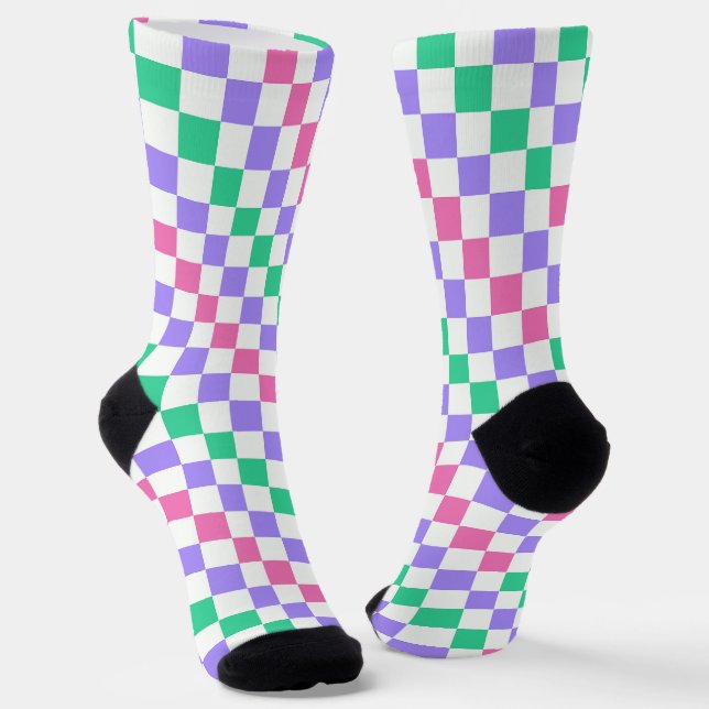 Calcetines Candy shop diagonal checkerboard pattern (Angular)