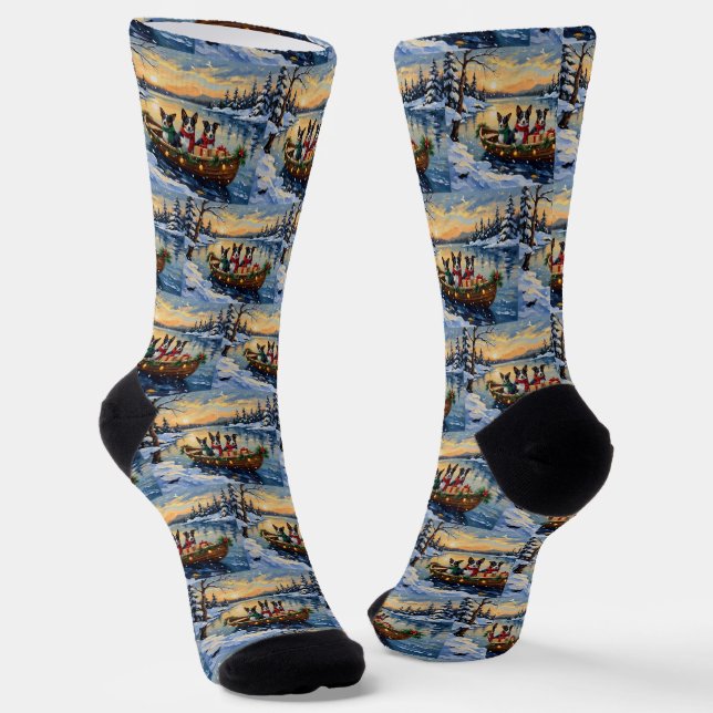 Calcetines Cane Corso Navidad Barco Fiesta (Angular)