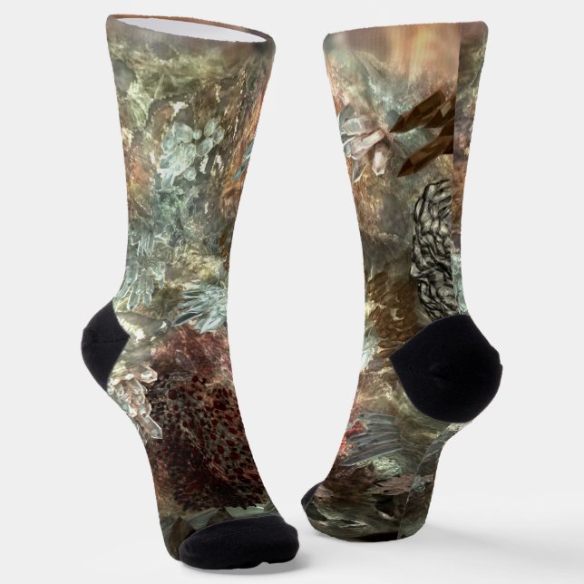Calcetines Capas apagadas de cristales marrones (Angular)
