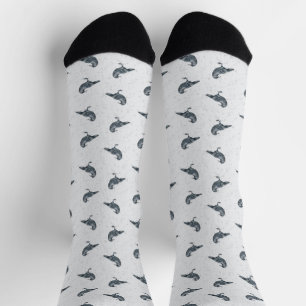 Calcetines Caprichosa Cuervo de Halloween en Blanco y Negro
