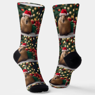 Calcetines "Capybara Claus: Un lugar festivo para las maravil