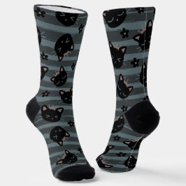 Calcetines Cara de Gato Negro