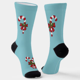 Calcetines Caramelos Navideños Festivos Rojo Y Blanco Sobre A